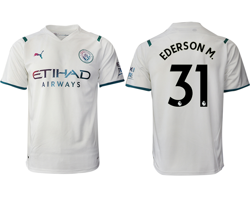 Men 2021-2022 Club Manchester city away aaa version white #31 Soccer Jersey